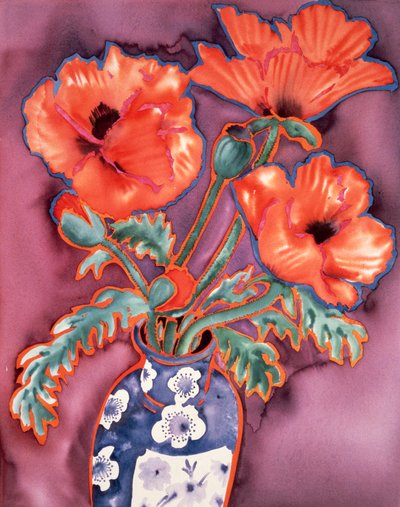 الخشخاش في مزهرية صينية بواسطة ليليان ديليفوريا